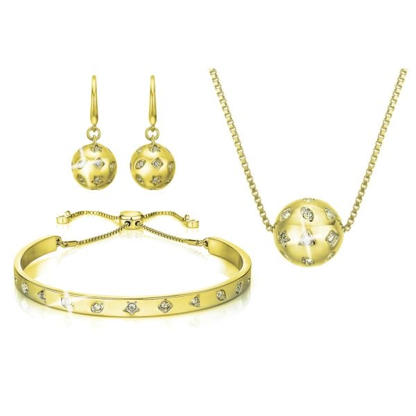 Winslet pendant, earring and bracelet set. Packaged in a Buckley London box.