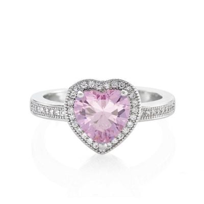 Carat Pink Sparkle Heart Ring