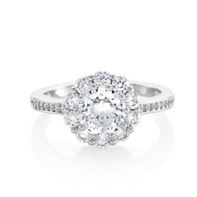 Carat Clear Sparkle Cluster Ring