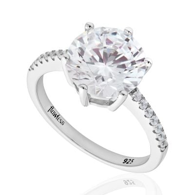 Sparkle Solitaire Ring Sterling Silver